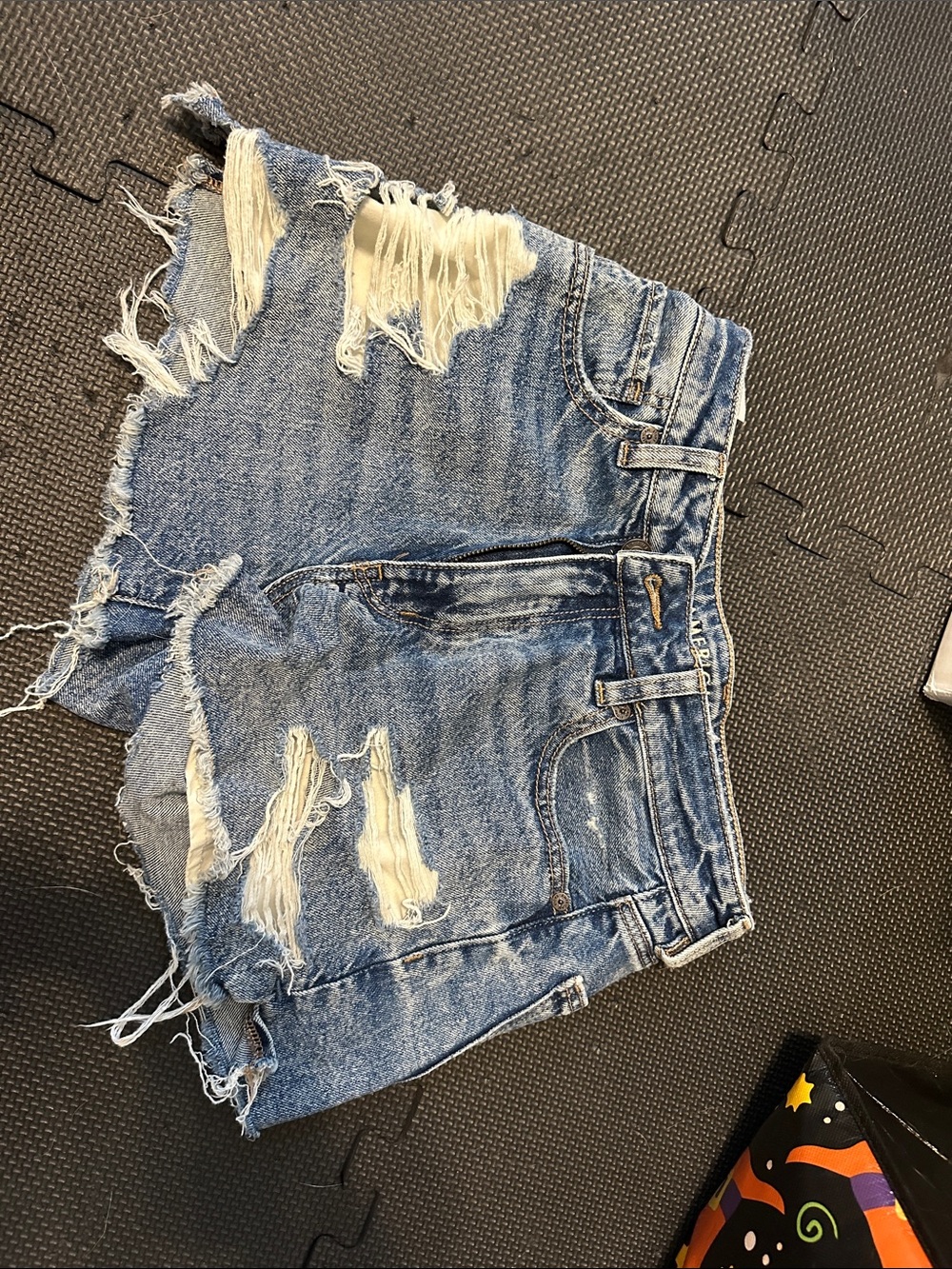 American Eagle Outfitters Light Blue Distressed Denim Shorts